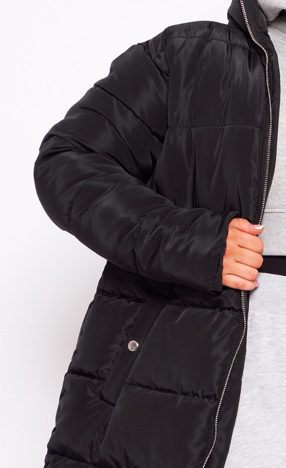 Black Bubble Maxi Puffer Jacket