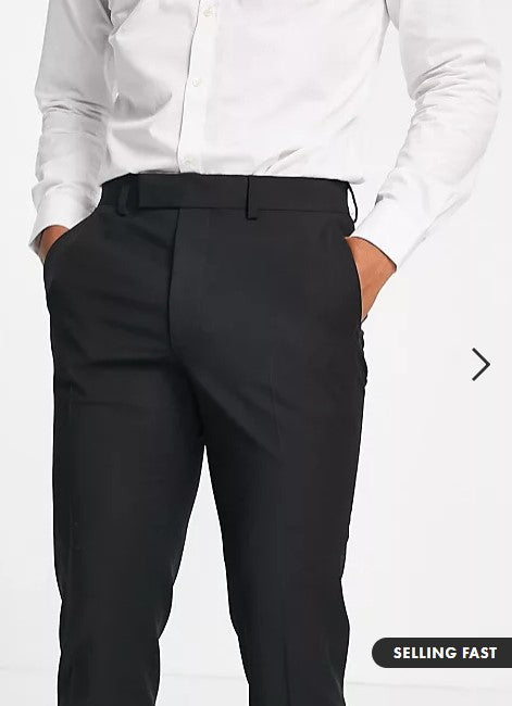 Slim Suit Trousers In Black