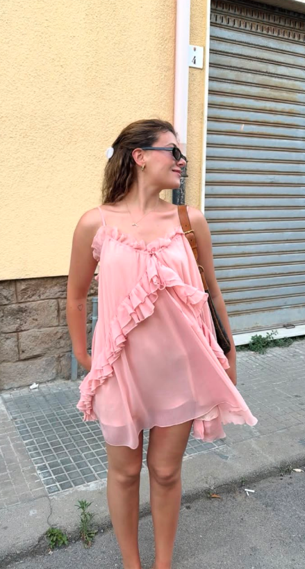 Loavies - Peach chiffon dress