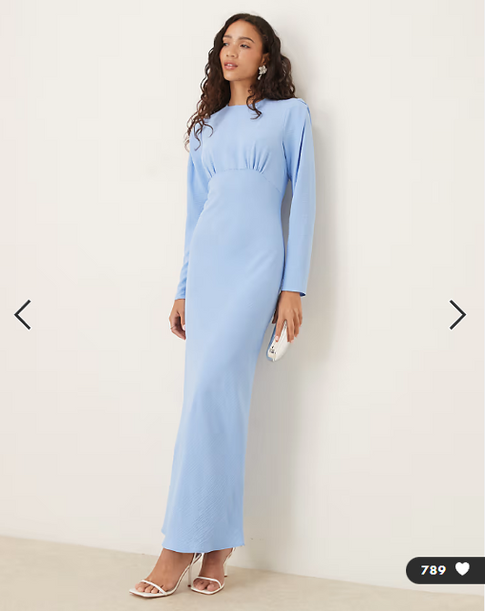 ASOS DESIGN bias bust detail maxi dress in bright blue