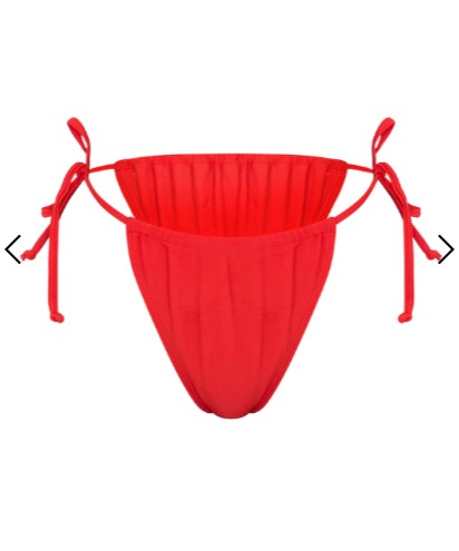 Red Mix & Match Mini Ruched Tie Side Bikini Bottoms