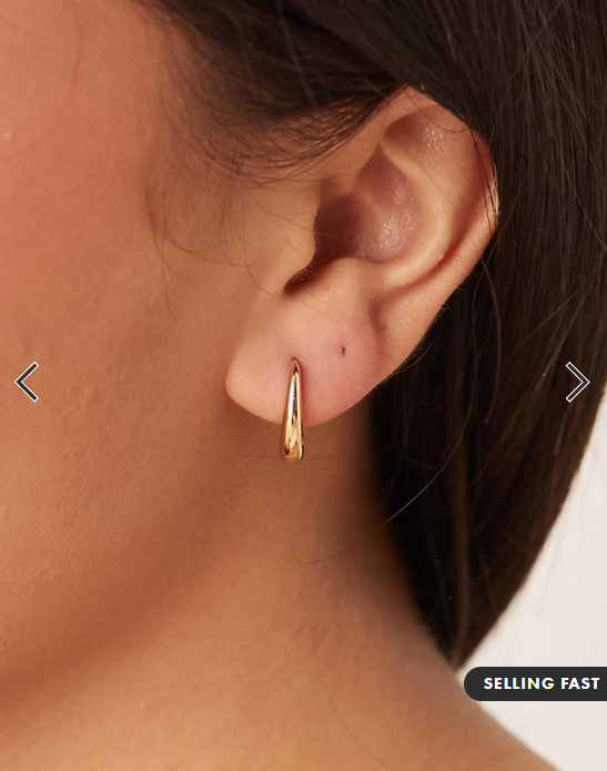 DesignB London mini huggie hoop earrings in gold