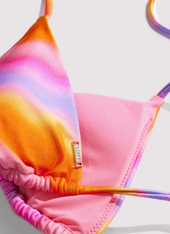 Loavies - Pink bikini top with tie dye print