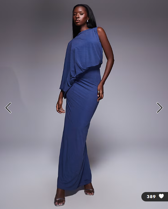 ASOS DESIGN draped bodice maxi dress in blue