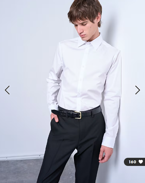 Topman long sleeve formal stretch shirt in white
