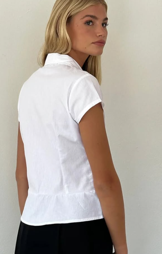 Motel - Wilmot Blouse In White Poplin
