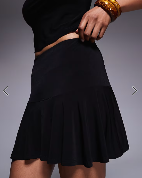 ASOS DESIGN co-ord slinky flippy mini skirt in black