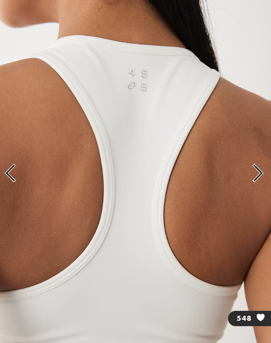 4505 soft touch sweetheart neck vest with inner bra in white