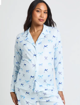 boohoo Maternity Bow Print Long Sleeve Shirt