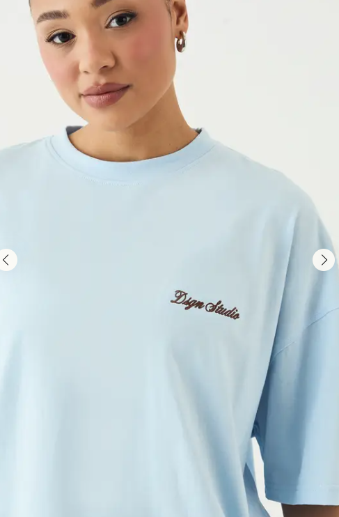 DSGN Studio Script Embroidered Oversized T-Shirt