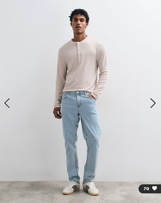ASOS DESIGN stretch slim jeans in light wash blue