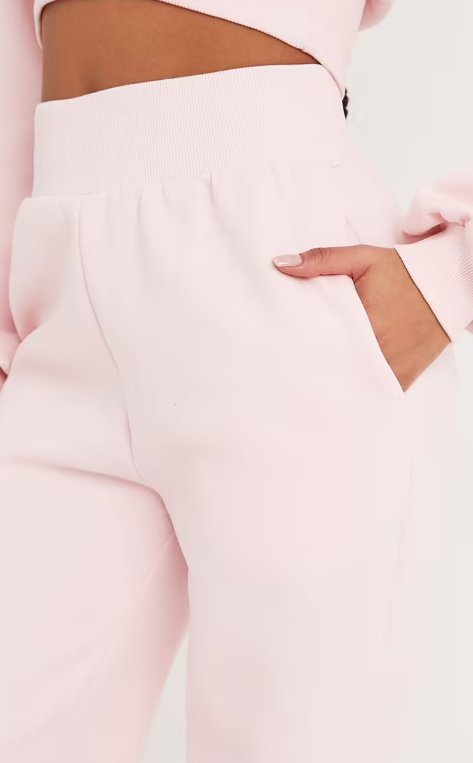 Ego - Elasticated Waist Detail Wide Leg Joggers In Baby Pink
