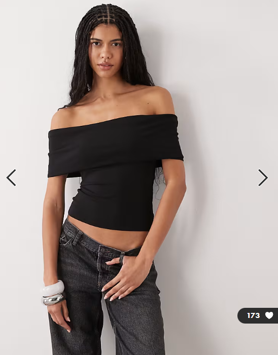 Weekday bardot top in black