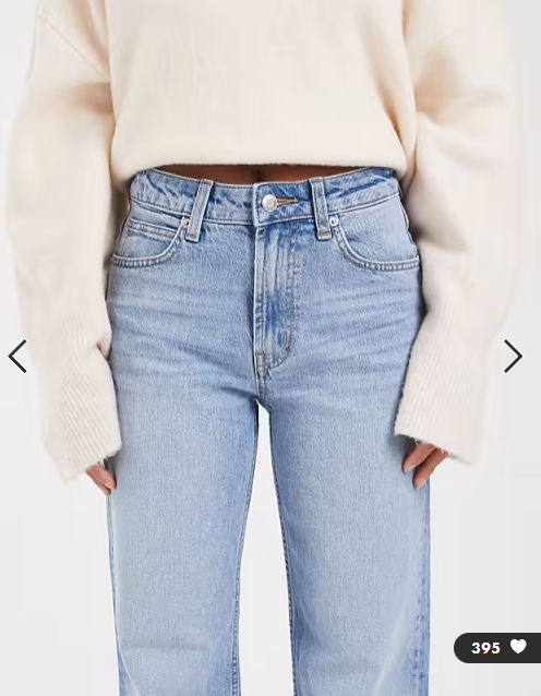ASOS DESIGN Petite comfort stretch straight leg jeans in light mid blue