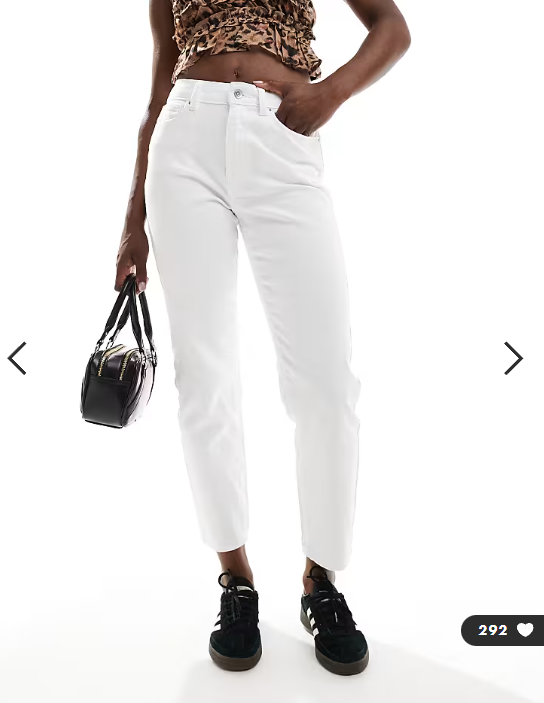 ONLY Emily high waist straight jean in white