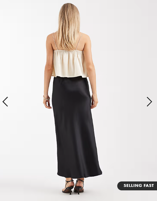 ASOS DESIGN satin bias maxi skirt in black