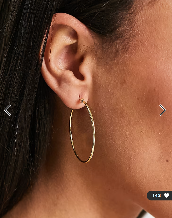 Pieces 18k plated large hoops in gold - GOLD