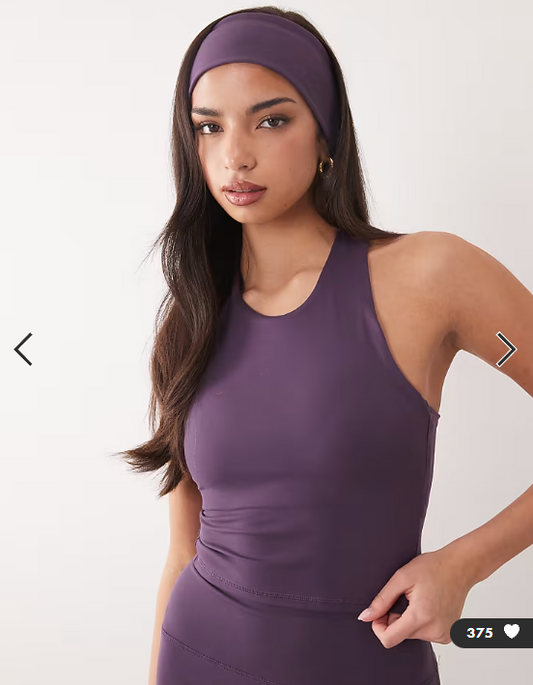 4505 Icon soft touch racer back vest with inner bra and removable padding in heather