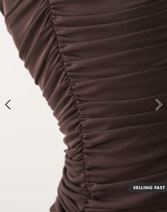 ASOS DESIGN ruched long sleeve top in chocolate