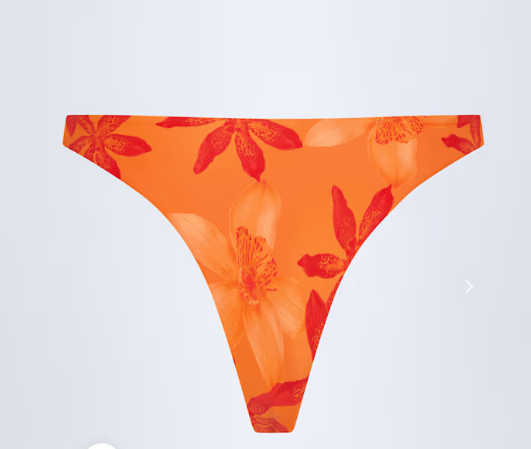 Ohpolly Hardware-Detail Cheeky Bikini Bottoms in Orange Orchid Print