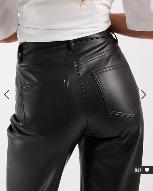 Vero Moda Tessa high waist wide leg faux leather pants in black
