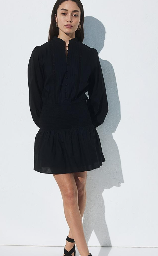 H&M - Pintucked cotton dress - black