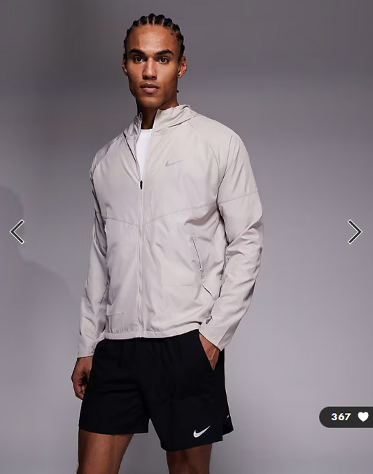 Nike Running Miler jacket in light grey