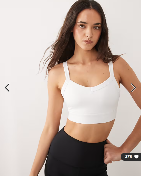 4505 Icon active medium support sports bra with removable padding and adjustable straps in white