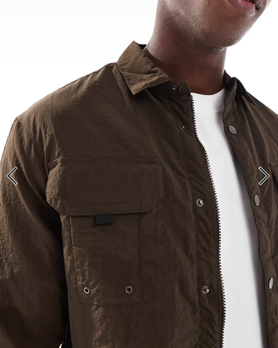 Brave Soul lightweight shacket in chocolate brown