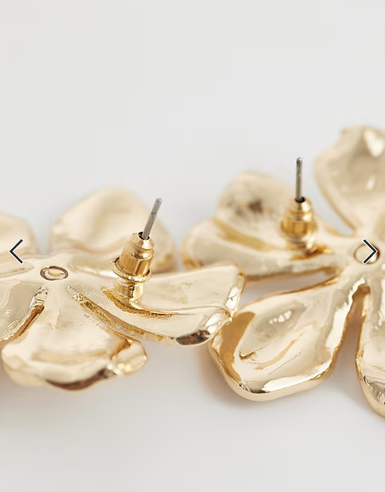 Accessorize enamel flower earrings in white