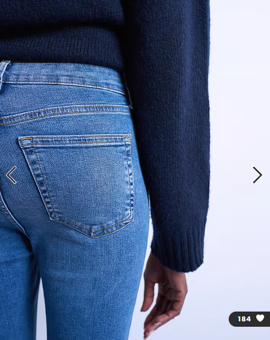 Topshop Jamie high rise skinny jeans in mid blue