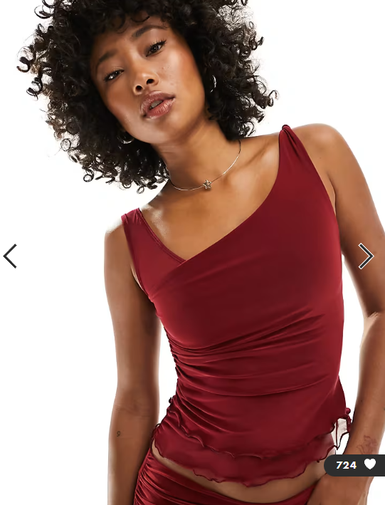 Reclaimed Vintage ruched top co-ord in burgundy