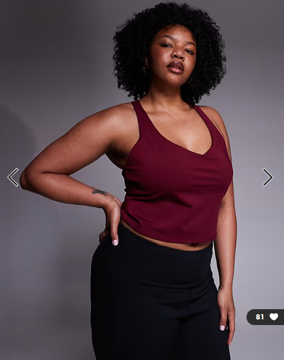 4505 Curve active vest with inner bra in cherry red