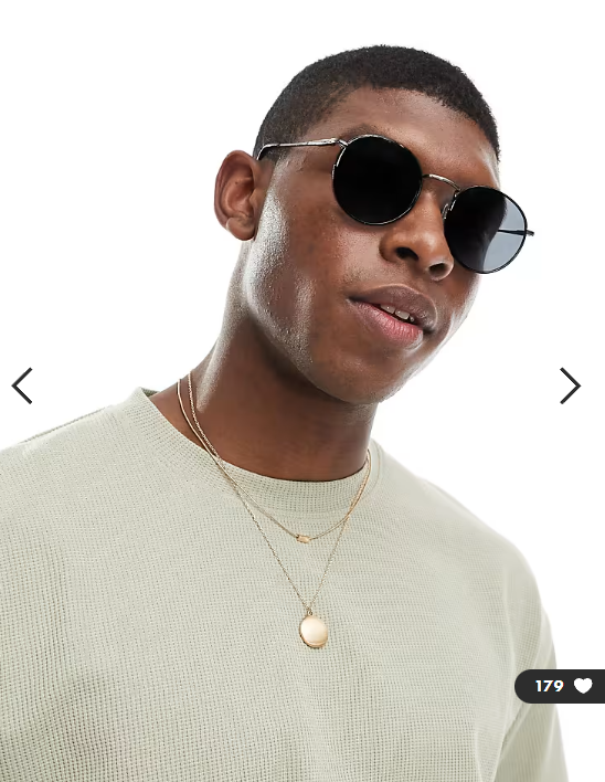 ASOS DESIGN round 90s sunglasses with smoke lens and metal frame in gunmetal