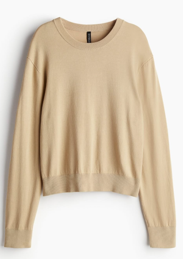 H&M-SHORT FINE-KNIT JUMPER