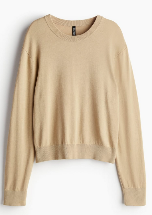 H&M-SHORT FINE-KNIT JUMPER