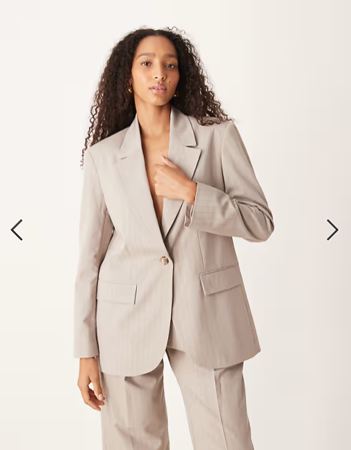 ASOS DESIGN relaxed blazer co-ord in taupe stripe