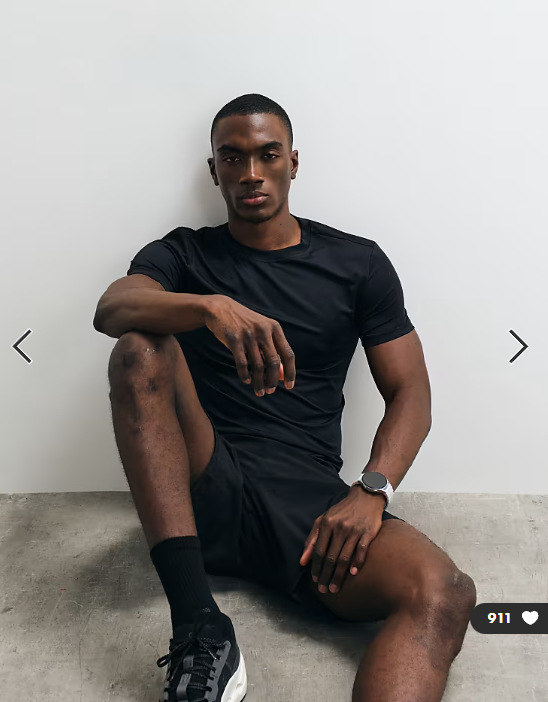 4505 Icon active quick dry muscle fit base layer training t-shirt in black.