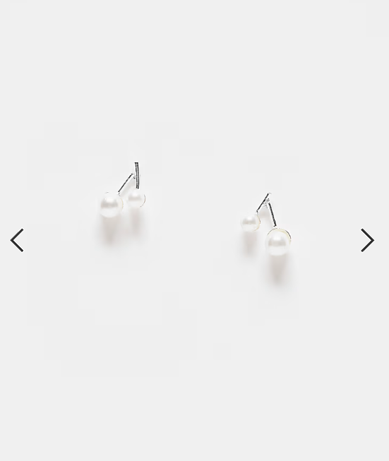 Kingsley Ryan double pearl stud earrings in silver