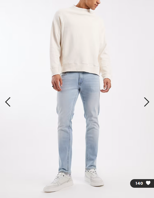 Asos - JJ Rebel Luke slim jeans in light vintage wash