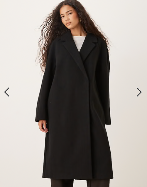 ASOS DESIGN chuck on overcoat in black