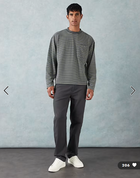 ASOS DESIGN straight chinos in charcoal