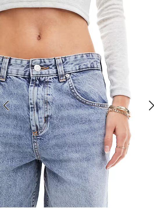 ASOS DESIGN Tall low rise baggy jeans in mid blue