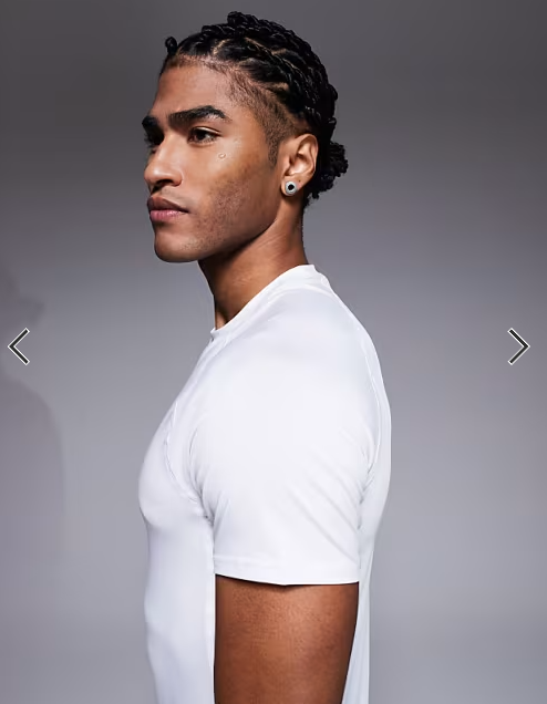4505 muscle fit seam detail quick dry base layer in white.