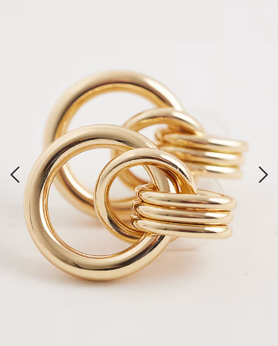 DesignB London vintage doorknocker earrings in gold