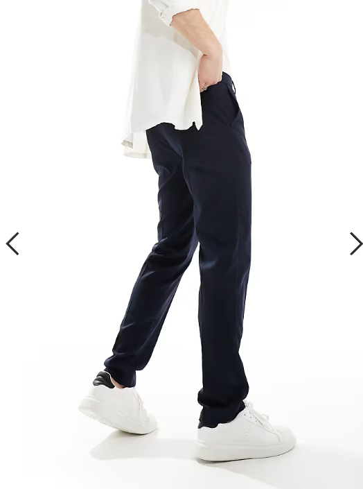 ASOS DESIGN smart slim fit trousers in navy