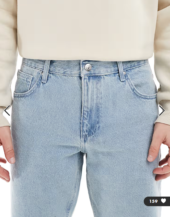 ASOS DESIGN tapered jeans in light stone wash blue