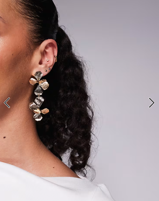 Aldo - camia flower drop stamement earrings gold