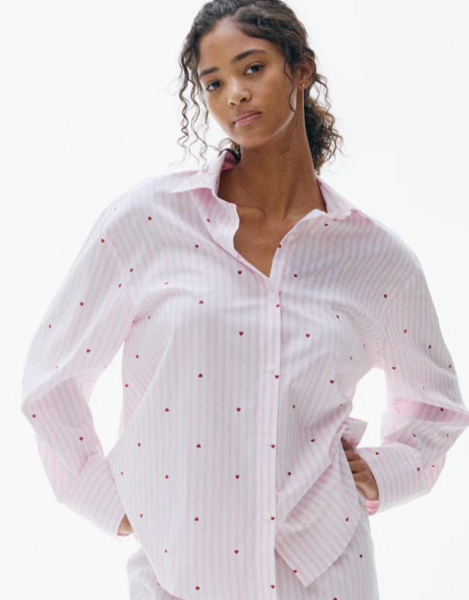 H&M COTTON POPLIN PYJAMA Top