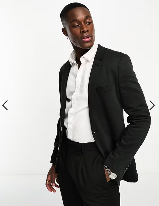 ASOS DESIGN super skinny jersey blazer in black